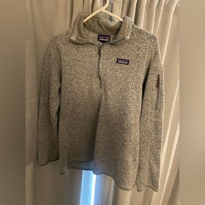 Gray, large patagonia pullover sweatshirt, worn but only a few times